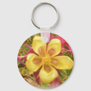 Chaveiro aquilégia amarelo da flor