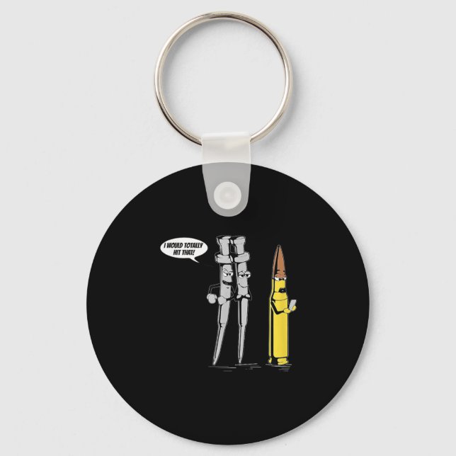 Chaveiro Ar-15 Eu Atingiria Isso! Camisa Humor de Armas (Frente)