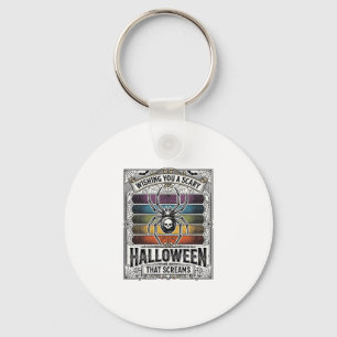 Chaveiro Aranha de Halloween Assustadora Gravura Retro Aran