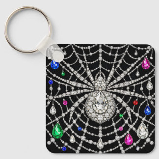 Chaveiro Aranha Glamourosa Desenho de Diamante Cheio de Joi