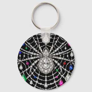 Chaveiro Aranha Glamourosa Desenho de Diamante Cheio de Joi