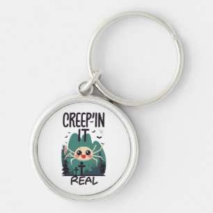 Chaveiro Aranha Kawaii do Halloween Trocadilho