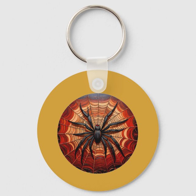 Chaveiro Aranha Negra Espanta Em Sua Web (Frente)
