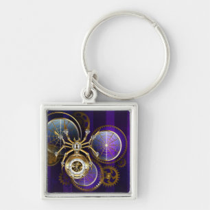 Chaveiro Aranha Steampunk no fundo roxo