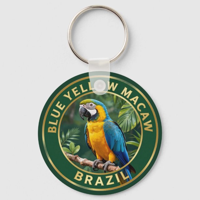 Chaveiro 🦜 Arara Canindé Brasil Ave Tropical (Frente)