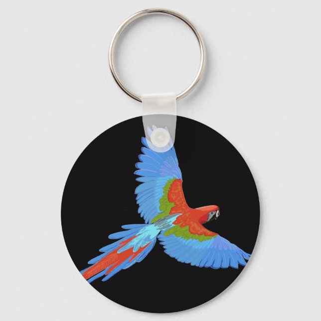 Chaveiro Arara Voadora Azul e Vermelha (Frente)