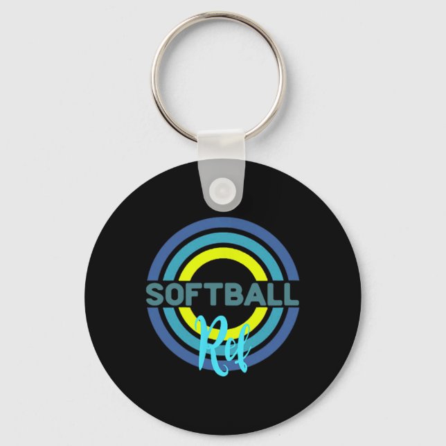 Chaveiro Árbitro de Softbol Com Círculos Modernos de Softbo (Frente)