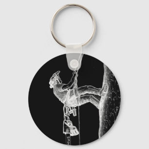 Chaveiro Arborist do cirurgião de árvore na serra de cade