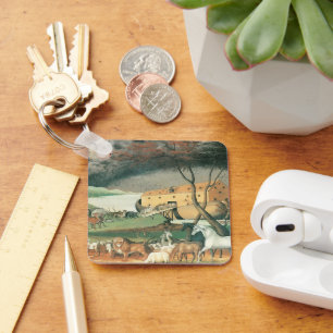 Chaveiro Arca de Noah por Edward Hicks, Vintage Folk Art