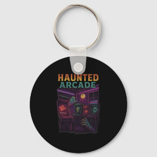 Chaveiro Arcade Assombrado Design Retro de Halloween para J