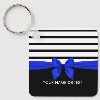 Chaveiro Arco Azul de Natal com Stripe Preta Personalizada