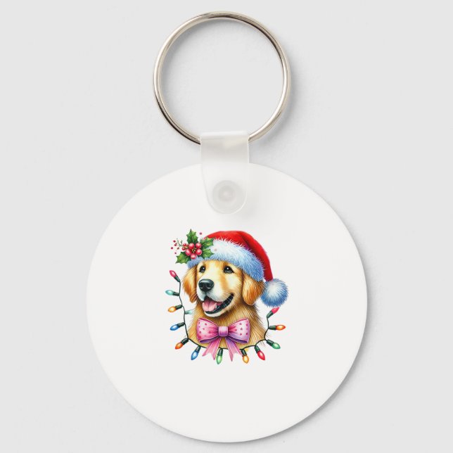 Chaveiro Arco de Coquetes de Cachorro de Retriever ouro Mat (Frente)