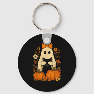 Chaveiro Arco Fantasma Engraçado, segurando Gato Preto Cai