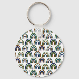 Chaveiro Arco-íris Boho Azul Verde e Marrom