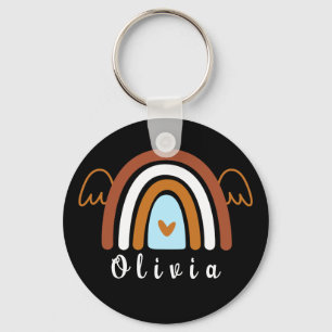 Chaveiro Arco-íris Cute Boho com Nome Personalizado