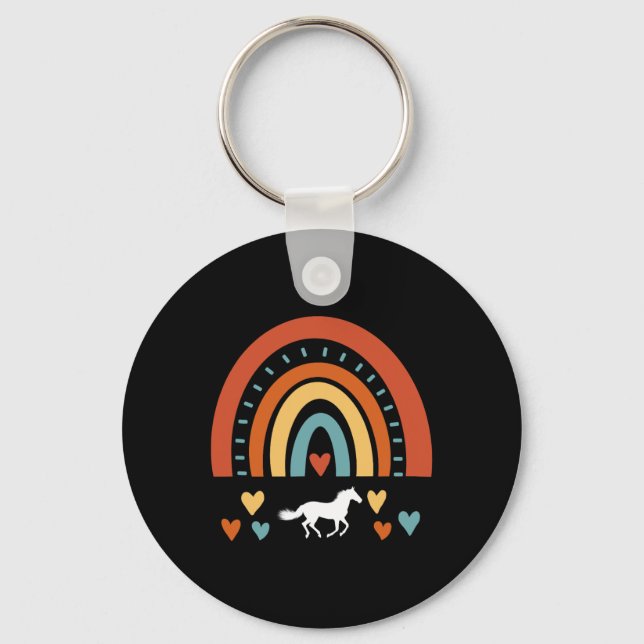 Chaveiro Arco-Íris De Cavalo Para Raparigas Cavalas Andando (Frente)