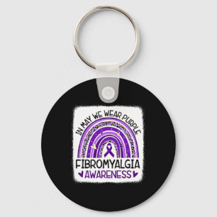Chaveiro Arco-Íris Em Maio Vestimos Fibromialgia Roxa Aware