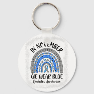 Chaveiro Arco-Íris Em Novembro Nós Vestimos Awarenes Azul D