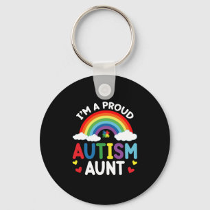 Chaveiro Arco-íris Eu Sou Uma Tia Orgulhosa do Autismo Cons