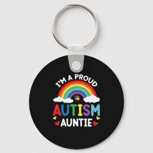 Chaveiro Arco-íris Eu Sou Uma Tia Orgulhosa do Autismo Cons
