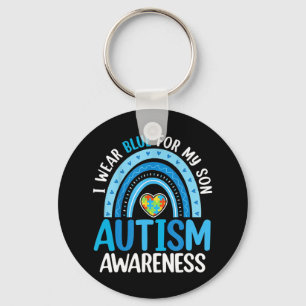 Chaveiro Arco-Íris Eu Visto Azul Para Meu Filho Autismo Se