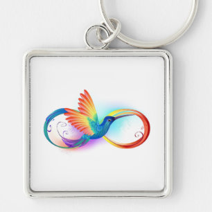 Chaveiro Arco-íris Hummingbird com símbolo Infinito