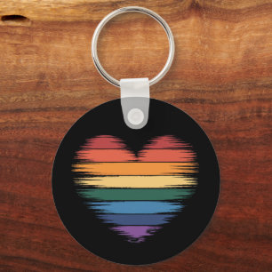 Chaveiro Arco-íris Orgulho Coração Impressão LGBT Orgulho G