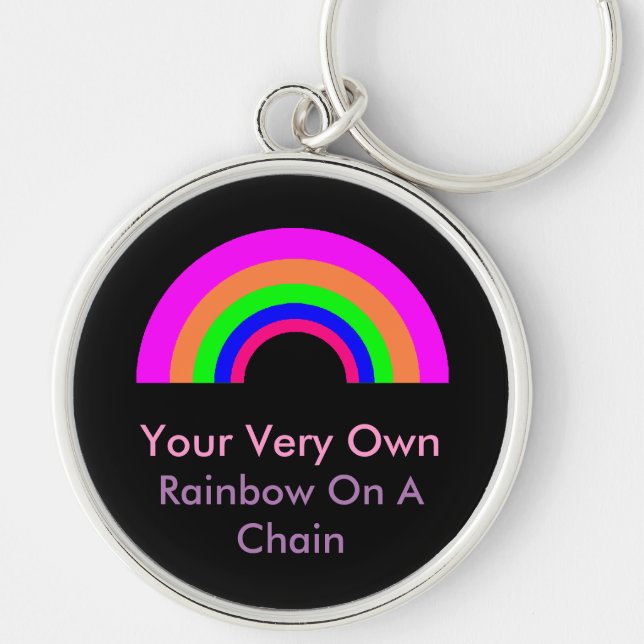 Chaveiro Arco-íris Personalizado em uma Corrente (Frente)