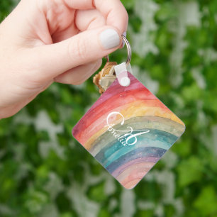 Chaveiro Arco-Íris Personalizado Por Cores Aquáticas