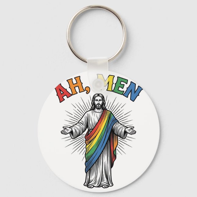 Chaveiro Arco-íris Religioso Vintage Ah Homens (Frente)