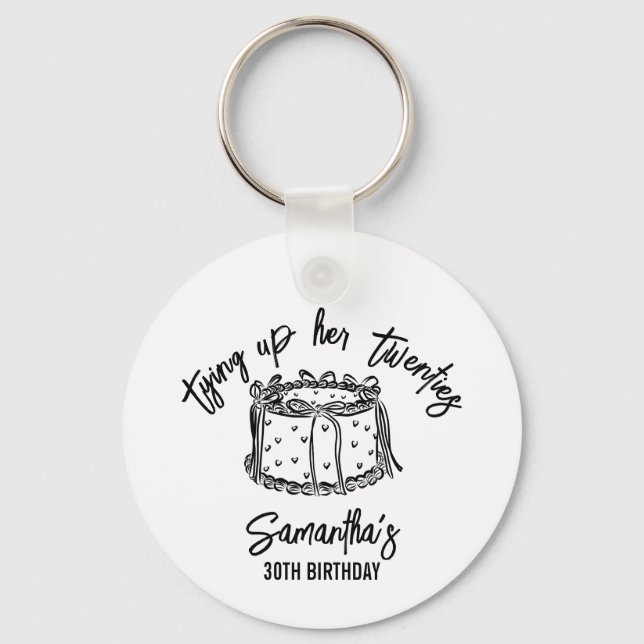 Chaveiro Arco Negra Amarrando A aniversário de 30 anos Dos  (Frente)