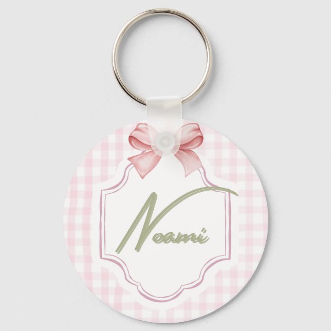 Chaveiro Arco personalizado da Naomi Baby Girl & Gingham (Frente)