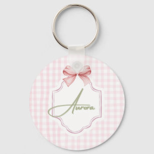 Chaveiro Arco Rosa Personalizado Aurora e Impressão Gingham