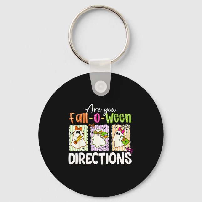 Chaveiro Are You Fall-o-ween Directions Cute Ghost Teacher  (Frente)