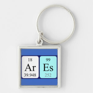 Chaveiro Ares periódico keyring de nome de mesa