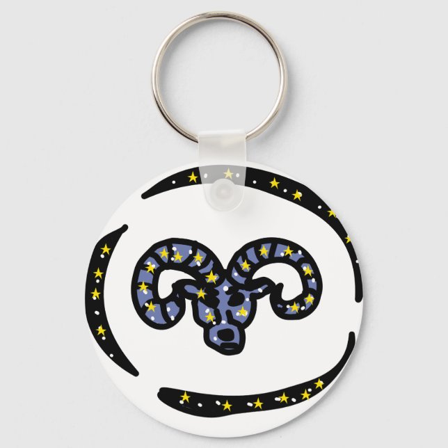 Chaveiro Aries Ram Zodiac Keychain – Minimal Cosmic Ram (Frente)