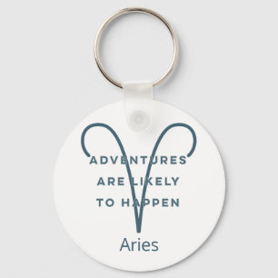 Chaveiro Aries Zodiac Sinal de Cotação Diária em Texto Azul