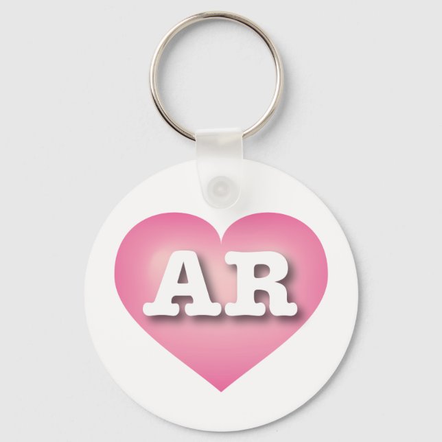 Chaveiro Arkansas Pink Fade Heart - Eu amo AR (Frente)