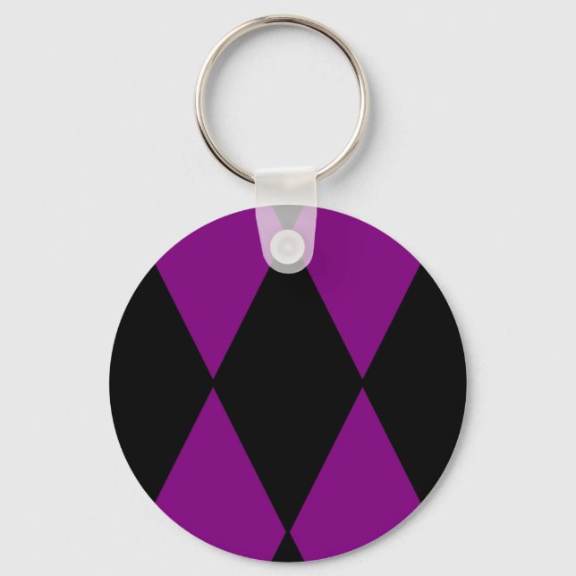 Chaveiro arlequim preto roxo (Frente)