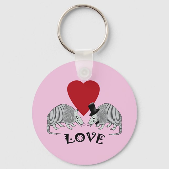 Chaveiro Armadillo Heart Love Pink (Frente)