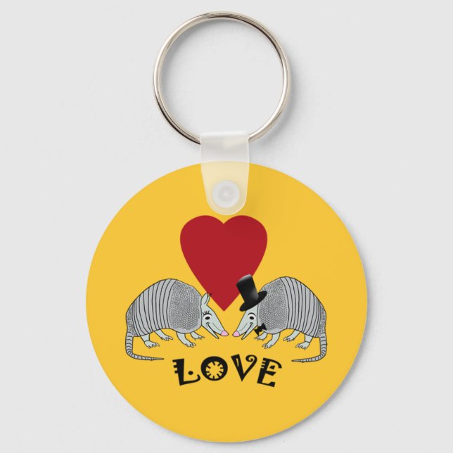 Chaveiro Armadillo Heart Love Vintage Yellow (Frente)