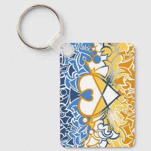 Chaveiro Aroace Sun e Sea Pride Flag Squiggles