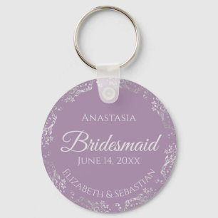 Chaveiro Arrasto de prata na Lavanda Bridesmaid Wedding