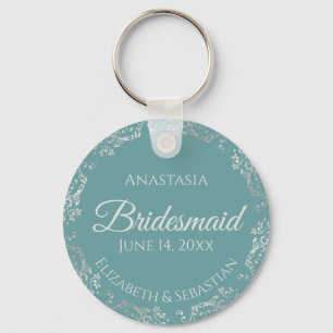 Chaveiro Arrasto de Prata no Casamento da Elegante Teal Bri