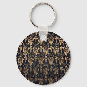 Chaveiro Art Deco Black Dourado: Retro.