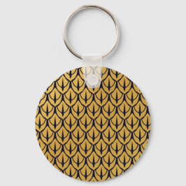 Chaveiro Art Deco Dragon Scales - Blue and Gold Scales