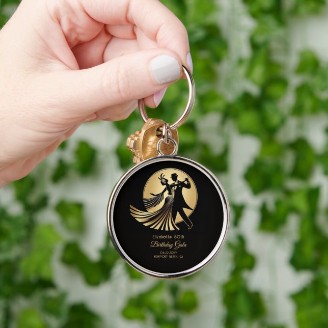 Chaveiro Art Deco Gatsby Roaring 20s Prohibition Gift Name (Mão)