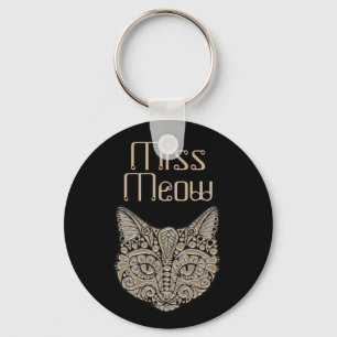 Chaveiro Art deco gold e black Egypt style cat