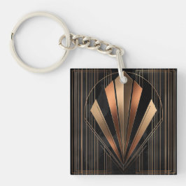 Chaveiro Art Deco Metallic Geometric Elegance