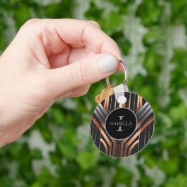 Chaveiro Art Deco Monogram Circle Name Design